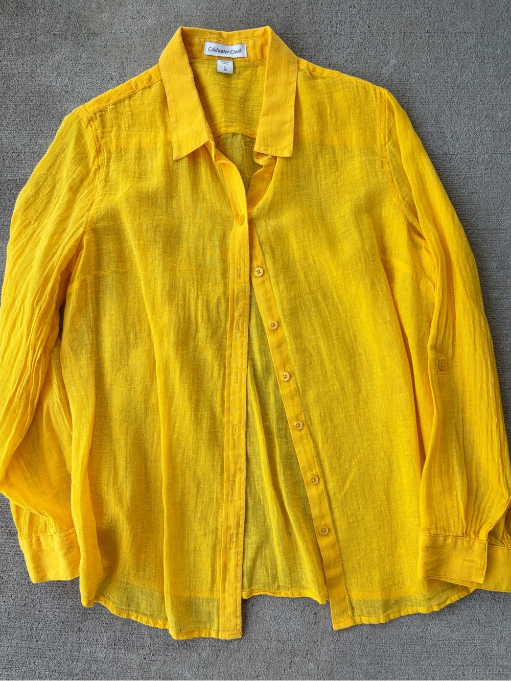 Vintage 90s Coldwater Creek yolk gauze cotton button down long sleeve shirt